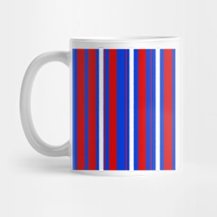 Lines red, white on blue Mug